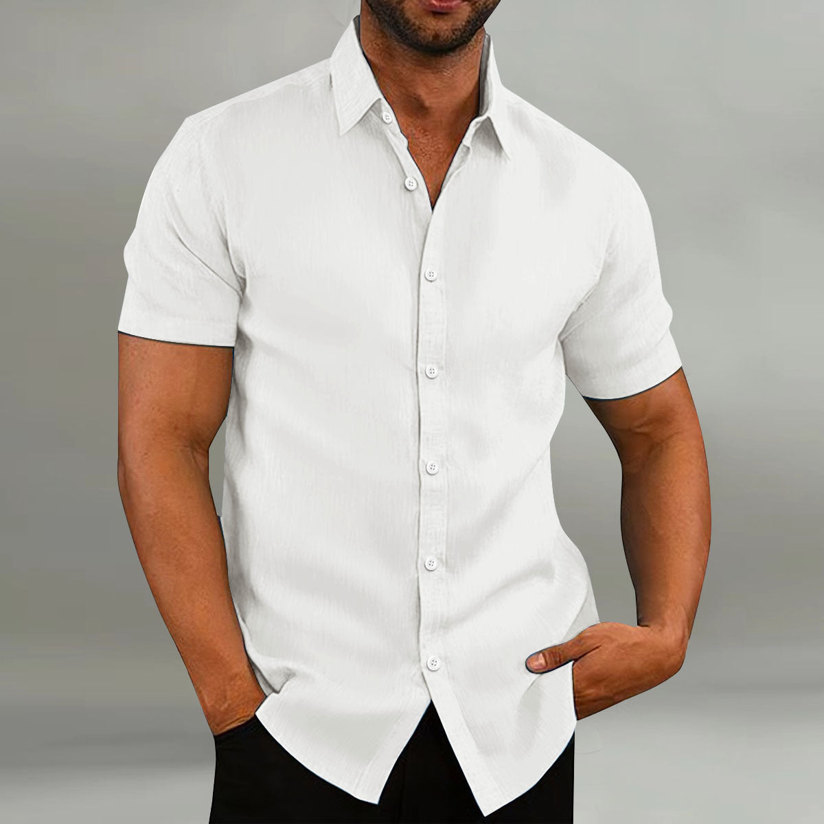 Herren Freizeithemd Kurzarm Knopfleiste Modern Berlin - BerlinGlamour