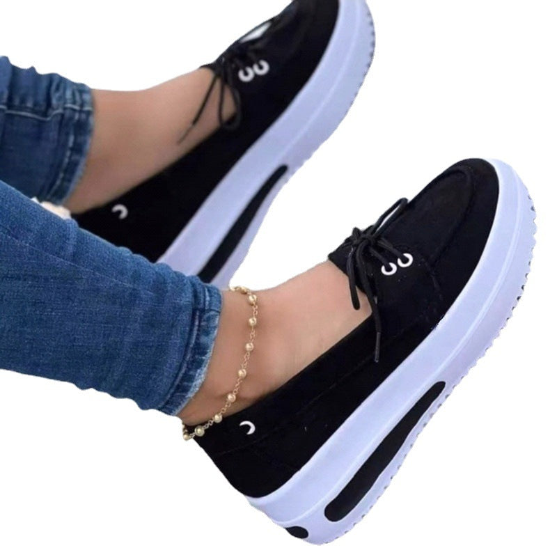 Damen Sneaker Slip-On Veloursleder Schuhe Bequem Rutschfest