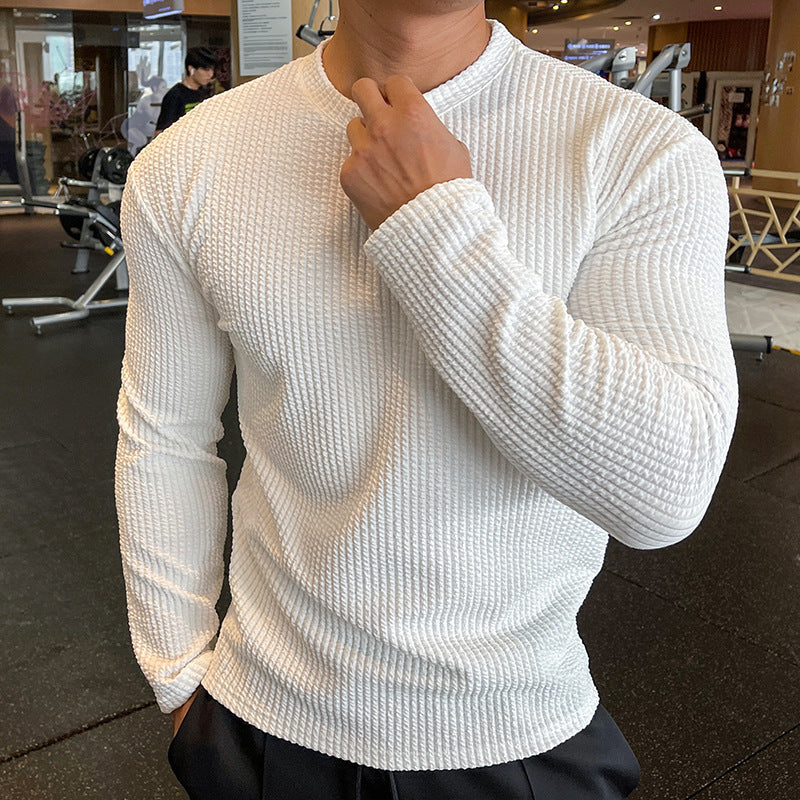 Herren Langarmshirt Strukturiert Modern Urban Style