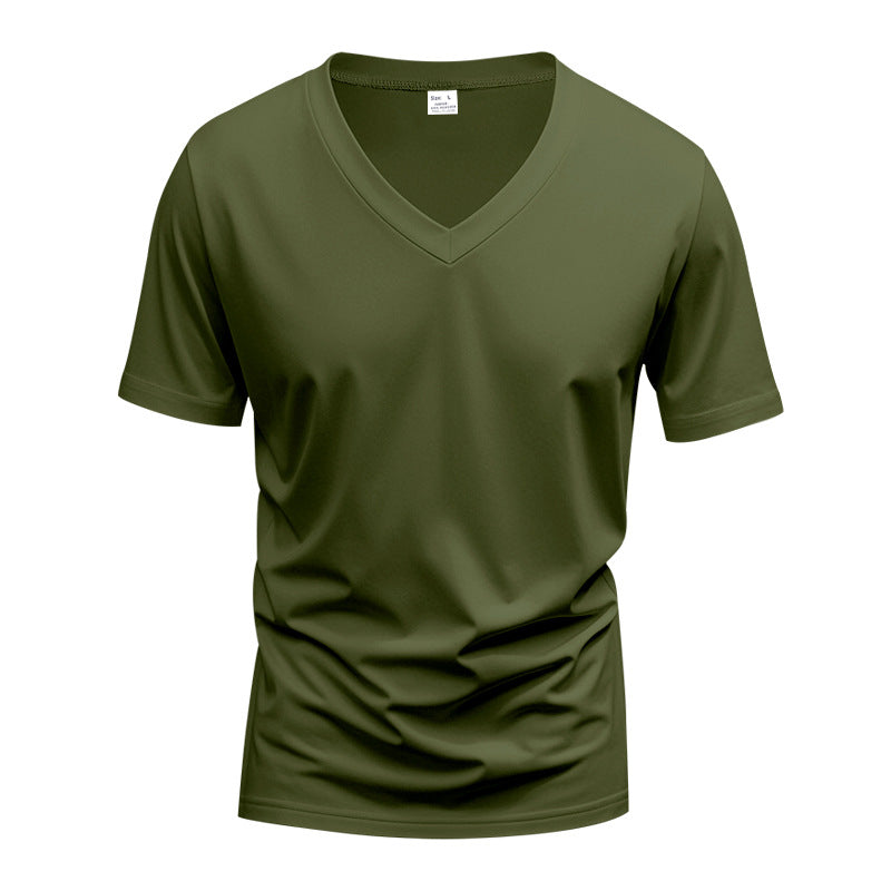 Herren T-Shirt V-Ausschnitt atmungsaktiv Sportlich