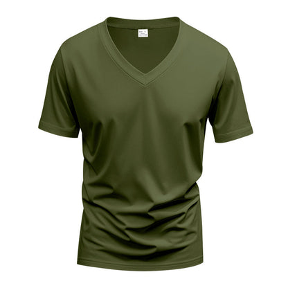 Herren T-Shirt V-Ausschnitt atmungsaktiv Sportlich