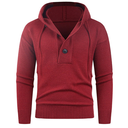 Herren Pullover Modern mit hoher Kragen und Knöpfen