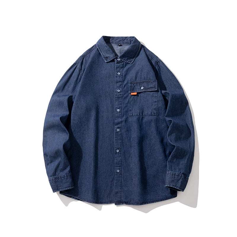 Herren Denim Overshirt mit Brusttasche Modern Trendy