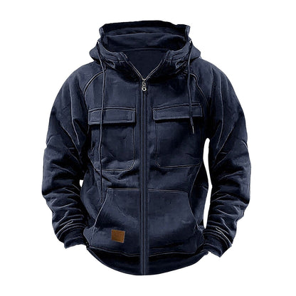 Herren Kapuzenjacke Funktionell mit großen Taschen Schwarz