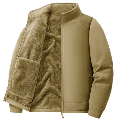 Herren Fleecejacke Weich Warm Reißverschluss Schwarz