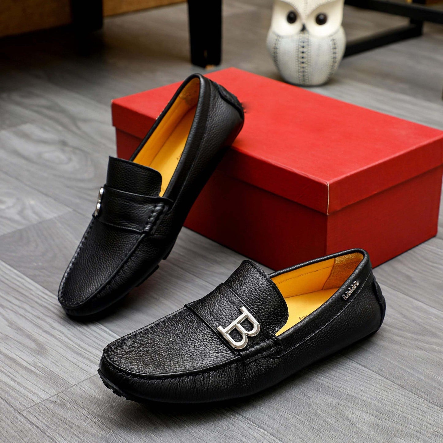 Herren Mokassins Ledernarbung Elegantes Design Braun - BerlinGlamour
