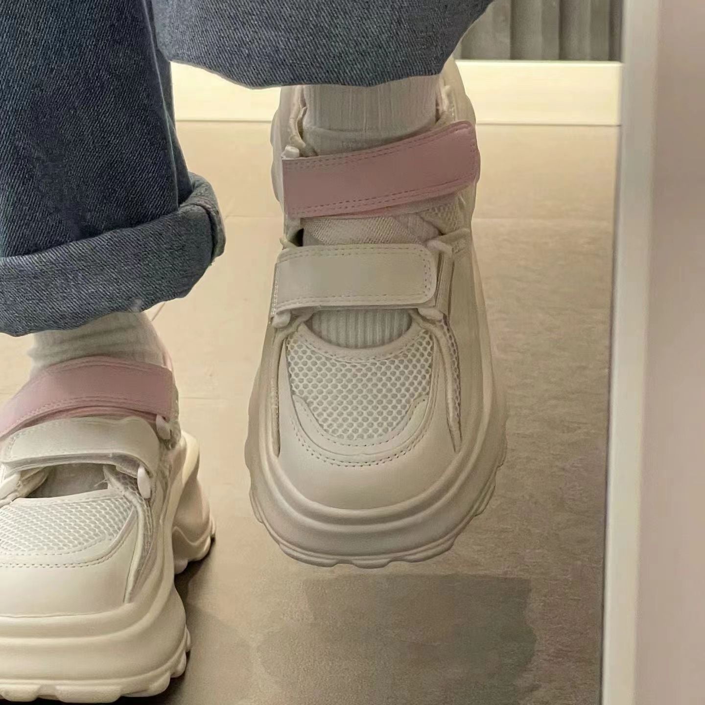 Damen Sneaker Bequem Atmungsaktiv Klettverschluss - BerlinGlamour
