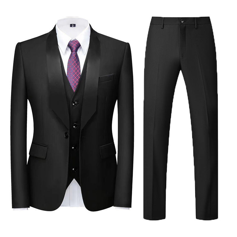 Eleganter Herren Anzug 3-teilig mit Glanzoptik