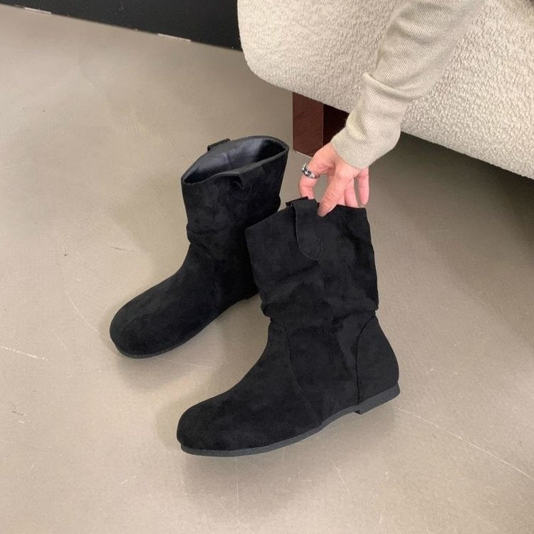 Damenstiefel Elegante Veloursleder Rutschfest Schuhe