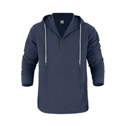 Herren Pullover Kapuze Knopfleiste Modern Stadtlook