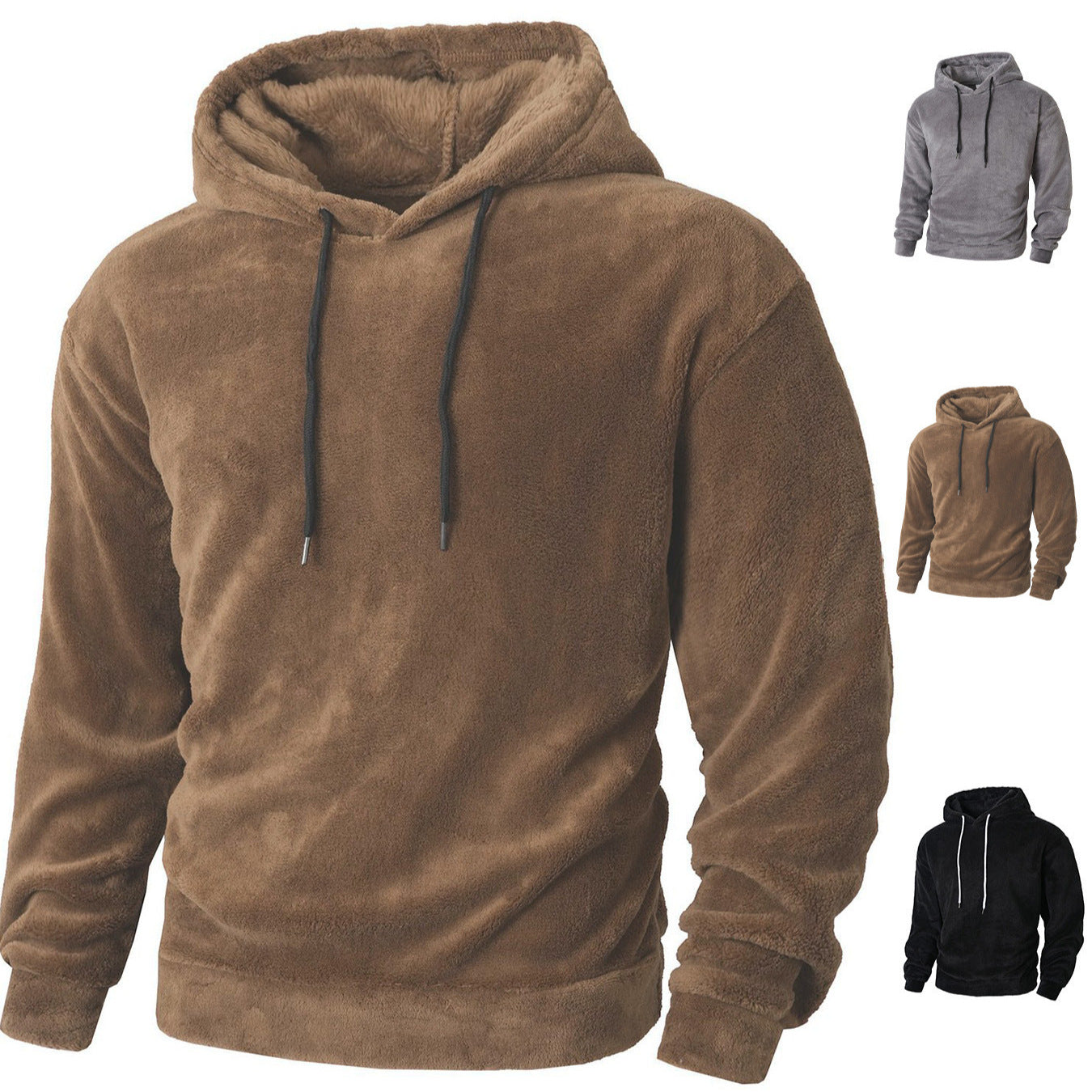 Herren Fleece Hoodie Warm Kuschelig Mit Kordelzug - BerlinGlamour