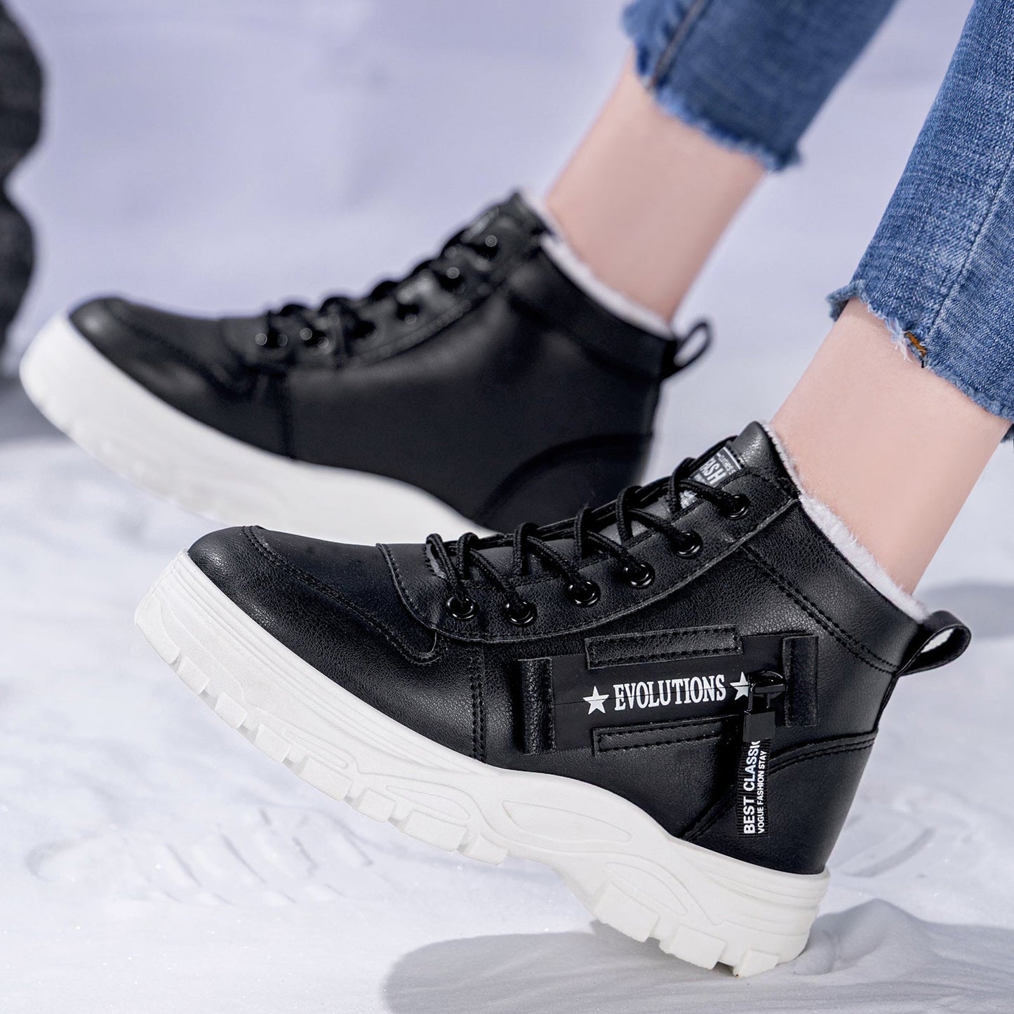 Damen Winterboots Warmfutter Rutschfest Schneestiefel Modern