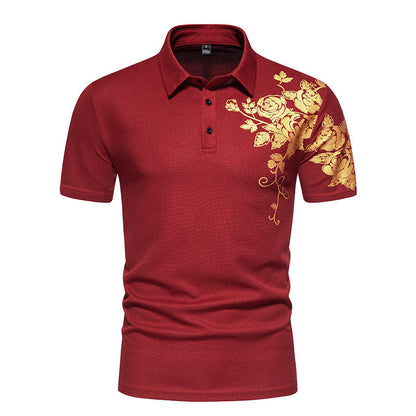 Herren Polohemd Blumenmuster Modern Berlin Style