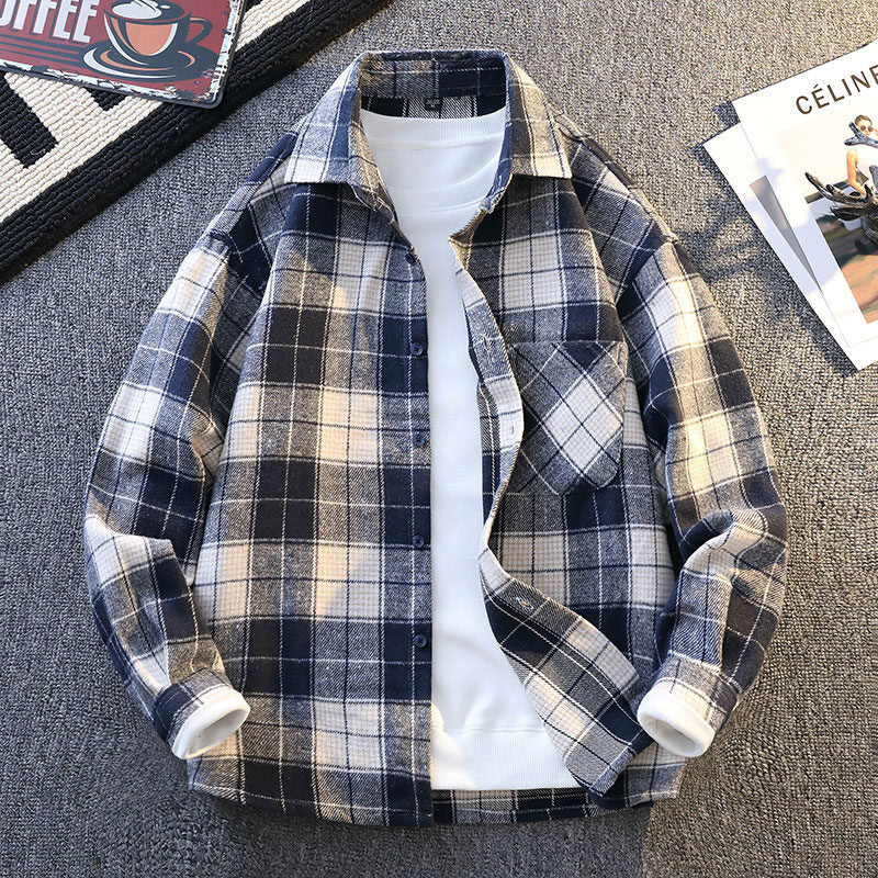 Herren Flanellhemdjacke Karomuster Zeitlos Elegannt