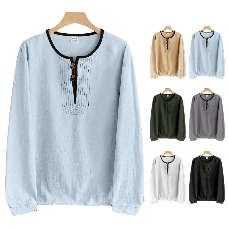 Herren Langarmshirt Bequem Modern mit Knöpfen - BerlinGlamour