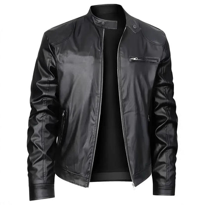 Herren Lederjacke Modern Elegant Schwarz - BerlinGlamour