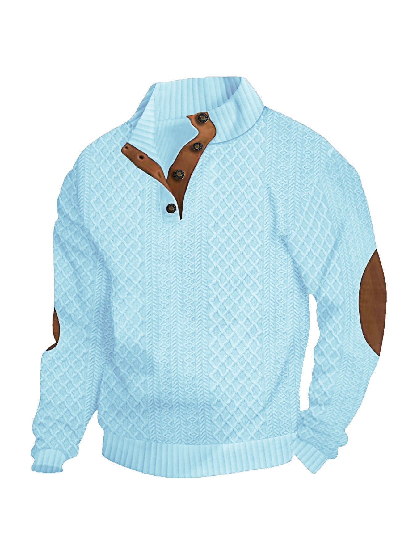 Herren Strickpullover Meliert Knopfleiste Modern