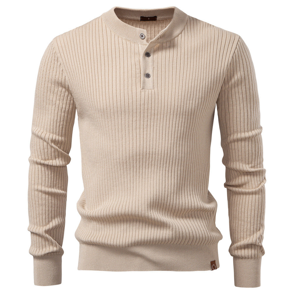 Herren Strickpullover Fein Rippenmuster Modern