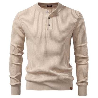 Herren Strickpullover Fein Rippenmuster Modern