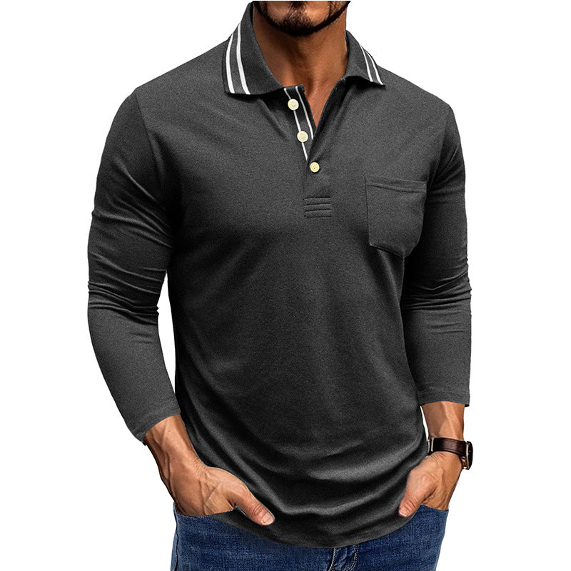 Herren Polo-Shirt Langarm Modern Elegant - BerlinGlamour