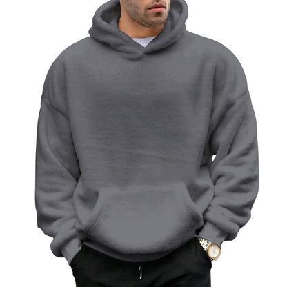Große Fleece-Pullover Herren Oversized Kapuze mit Taschen