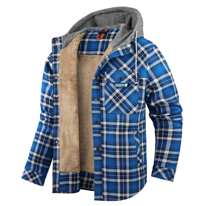 Herren Flanelljacke Weich Warm Mit Futter