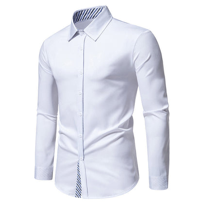 Herren Langarmhemd mit Streifen Design Modern Slimfit