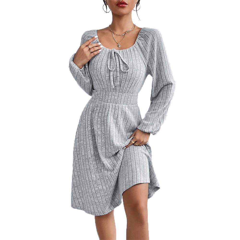 Damen Midi-Kleid Elastisch Raffung Modisch