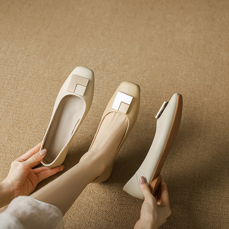 Elegante Damen Ballerinas Metallic Modern