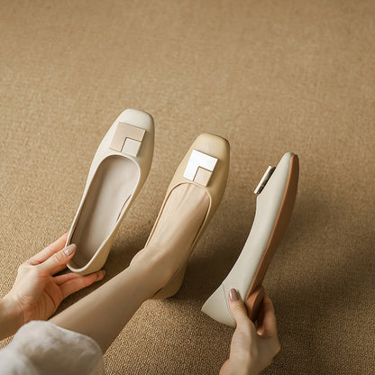 Elegante Damen Ballerinas Metallic Modern