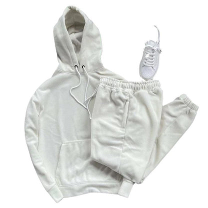 Herren Fleece-Anzug Kapuzenjacke Set Weich Bequem