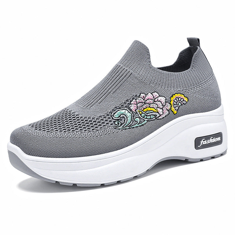 Damen Sneaker Slip-On mit Blumenmuster Modern