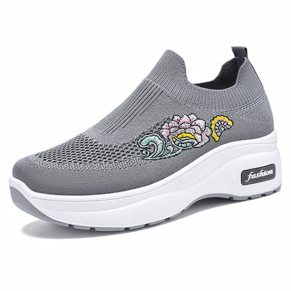 Damen Sneaker Slip-On mit Blumenmuster Modern