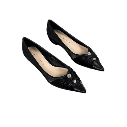 Damen Ballerinas Elegante Spitze Schnürsenkel Schwarz