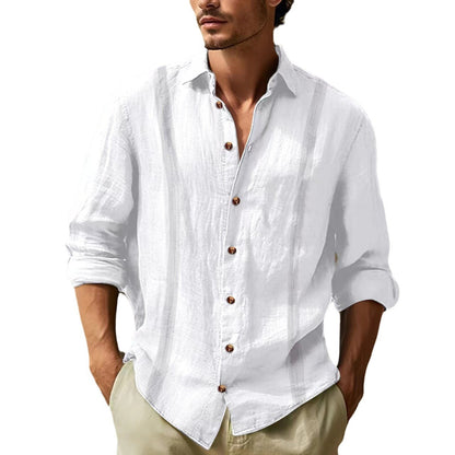 Leinenhemd Herren Modern Lässig Sommer