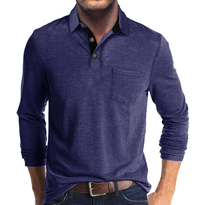 Herren Polo-Shirt Stehkragen mit Brusttasche Modern Sportlich - BerlinGlamour