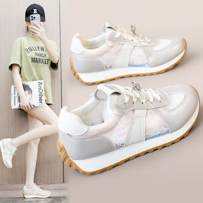 Damen Sneaker Sportlich Atmungsaktiv Glitzernde Kristalle