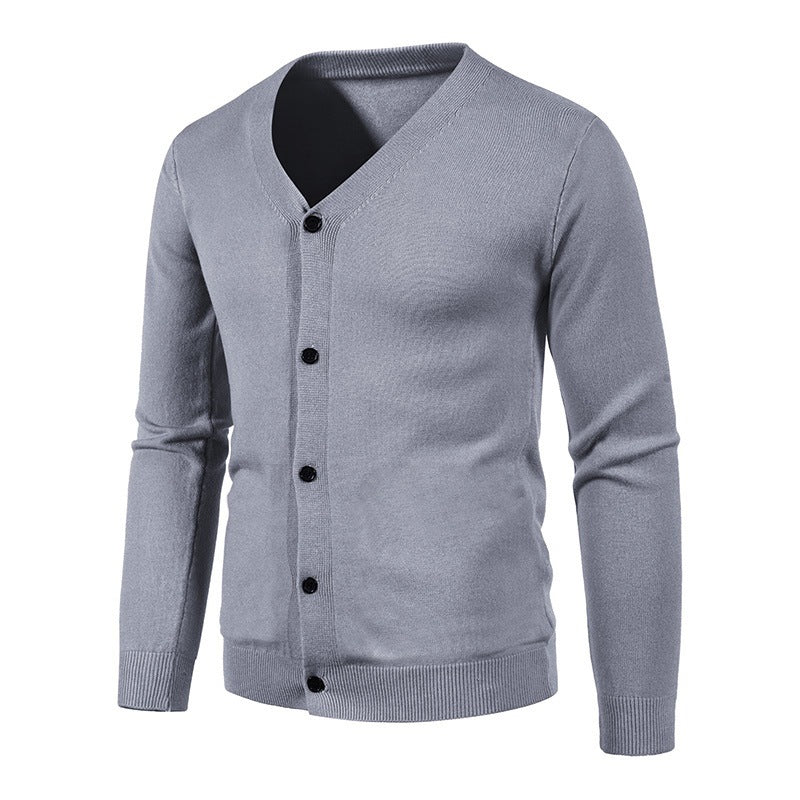 Herren Strickjacke Modern V-Ausschnitt Knopfleiste Elegante