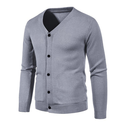 Herren Strickjacke Modern V-Ausschnitt Knopfleiste Elegante