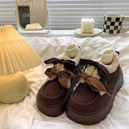 Damen Mokassins Flauschig Warm mit Riemendesign - BerlinGlamour