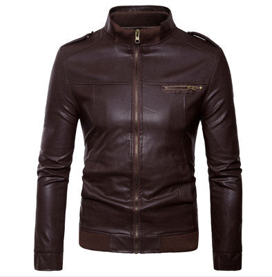 Herren Lederjacke Bikerstyle Modern Schwarz