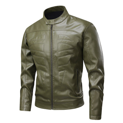 Herren Lederjacke Modern Slim Fit Kunstleder Schwarz - BerlinGlamour