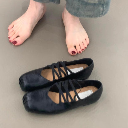 Damen Ballerinas Kreuzband Design Komfort Schuhe - BerlinGlamour