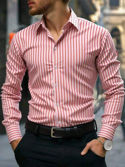 Herren Hemd Slim Fit Streifenmuster Modern