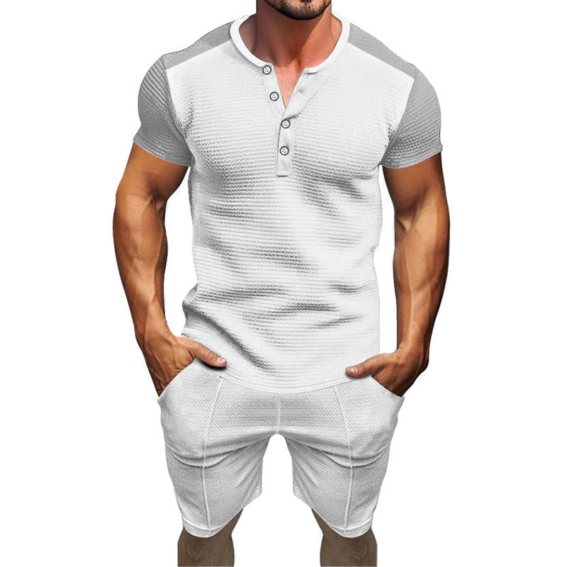 Herren Kurzarmanzug Elegant mit Knöpfen und Taschen - BerlinGlamour
