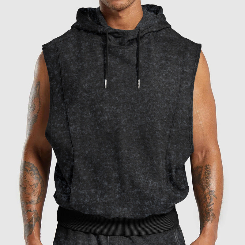 Herren Kapuzenshirt Ärmellos Weich Sweatshirt Sportlich