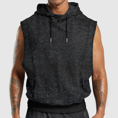 Herren Kapuzenshirt Ärmellos Weich Sweatshirt Sportlich