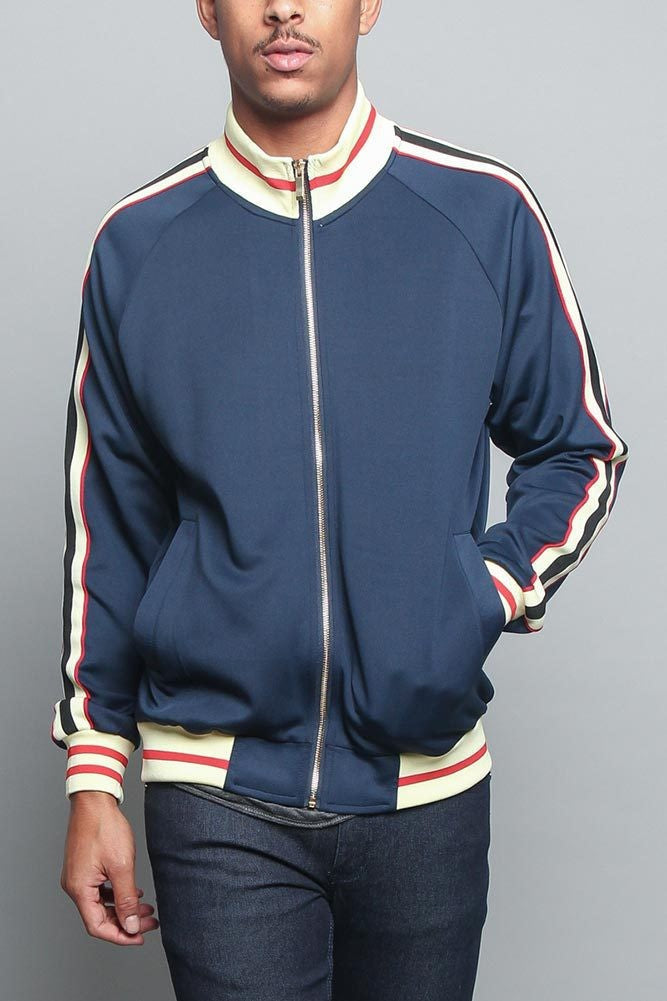 Herren Sweatjacke Sportlich Modern mit Kontrastfarben