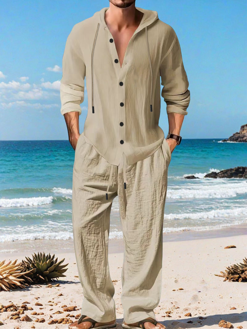 Herren Strickanzug Lässig Modern mit Kordelzug