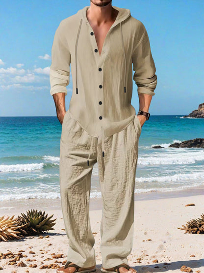 Herren Strickanzug Lässig Modern mit Kordelzug